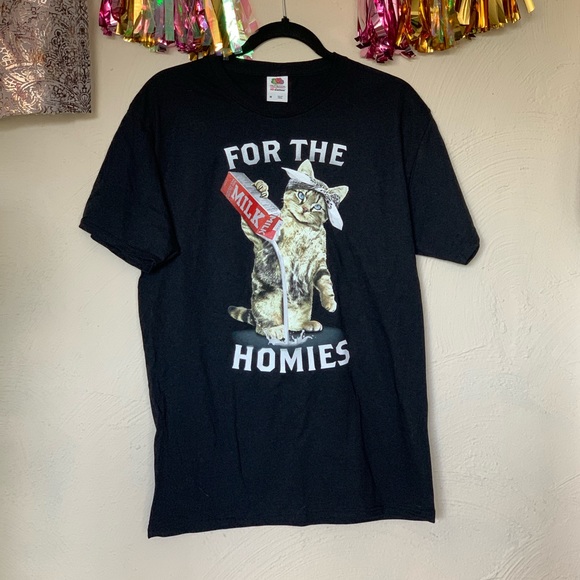Tops - For the Homies Cat Graphic Tee Sz Medium